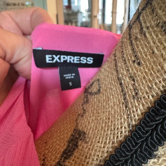 Express Vibrant Pink Wrap Blouse - Picture 6 of 7